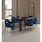 Manhattan Comfort 7-PieceRockaway 70.86 Dining Set with 6 Carrington Chairs in Black and Midnight Blue 6-DT02DC089AR-BKBL - alternate 1